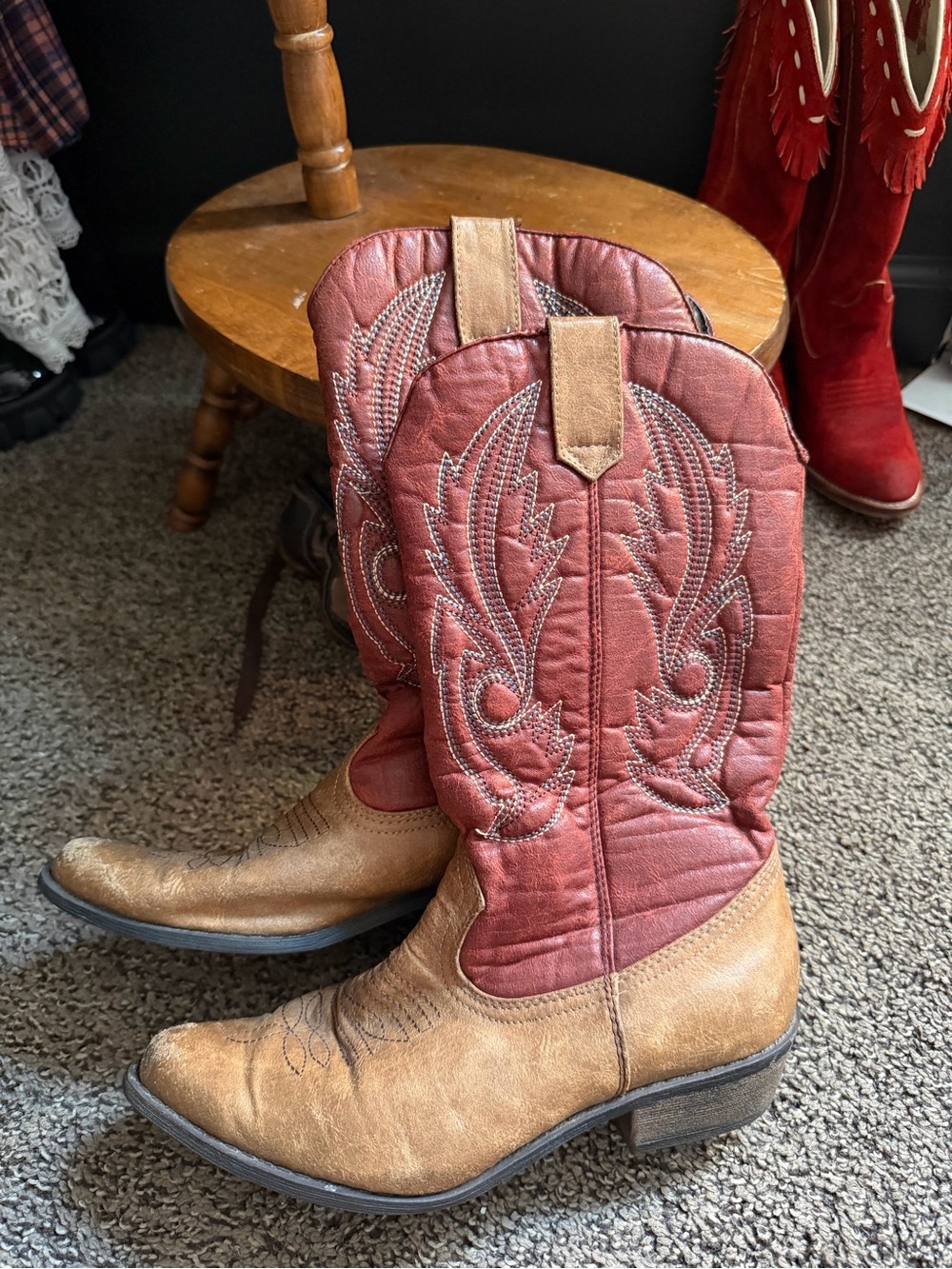 Rust Red Western Cowboy Boots